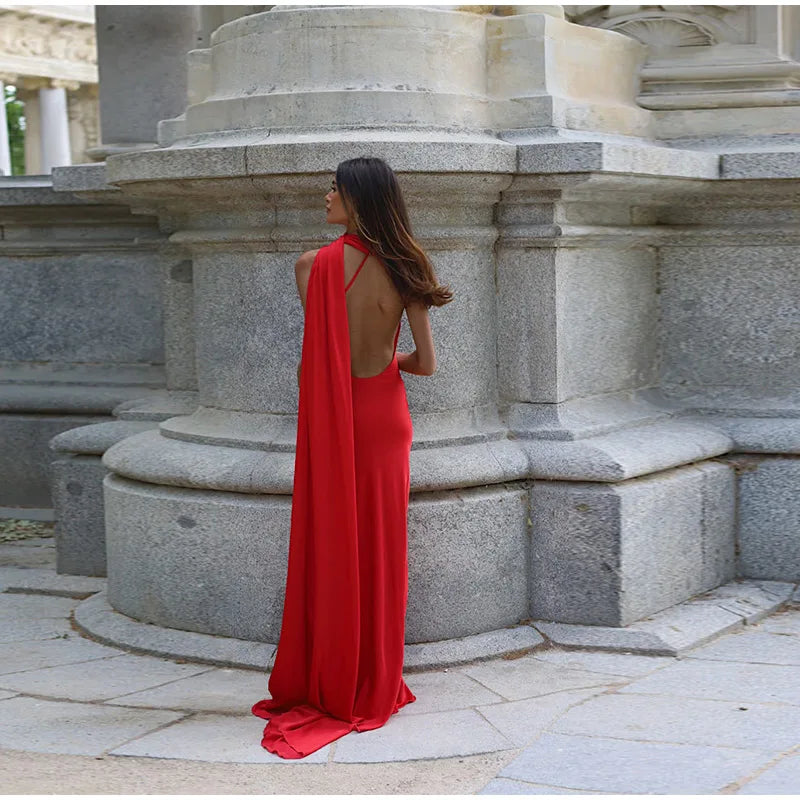 Monellier Elegant Ribbon Halter Dress — Where Grace Meets Seduction